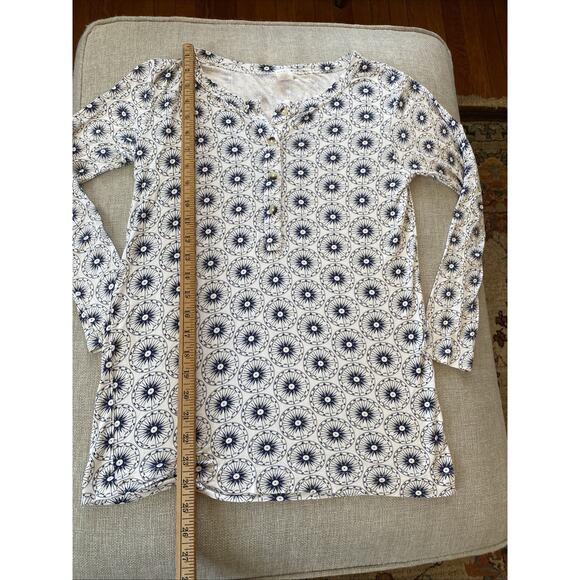 Kate Quinn Sun Starburst Top Shirt Womens M 100% Organic Cotton Button Henley - Picture 11 of 12